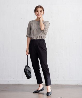 ANY 【ウエストゴム/ストレッチ/UVカット】大人の7daysデイリー パンツ ブラック