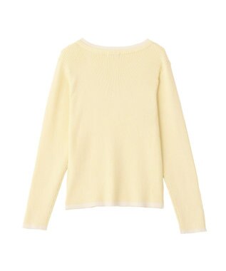 earth music&ecology バイカラーヘンリーネックニットプルオーバー Light Yellow