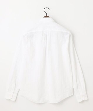 JOSEPH ABBOUD 【キングサイズ・オーガニックコットン使用】オーガニックコードストライプ ホワイトシャツ ホワイト系