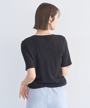 earth music&ecology チェーンリブラメカットソー Black