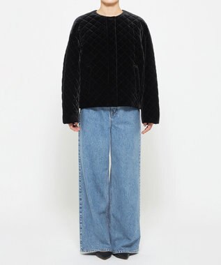 uncrave ベロア キルティング ブルゾン（uncrave WHITE） ブラック