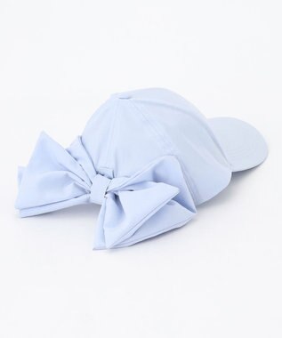 ANY KIDS 【日よけ付き】2WAYリボン刺繍キャップ サックスブルー