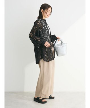 Green Parks ・ＥＬＥＮＣＡＲＥ　ＤＵＥ　レースバンドカラーブラウス Black