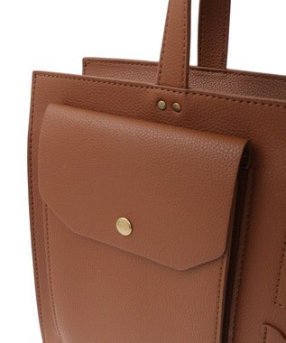 AMERICAN HOLIC マルチポケットスクエアＡ４ショルダートートバック Camel