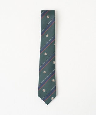 WEGO 【SCHOOLITEM】メンズエンブレム柄スクールネクタイ グリーン