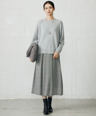 自由区 S 【カタログ掲載】ウールカシミヤブレンドスパンコールラグランスリーブ ニット グレー
