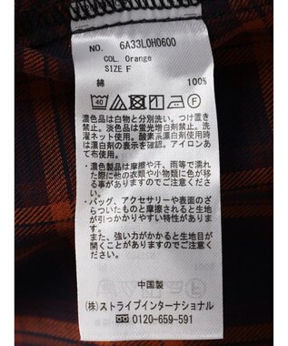 Green Parks ビエラチェックシャツワンピース Orange