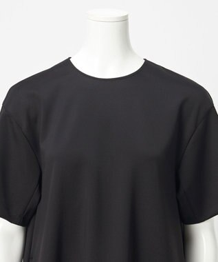 23区 【エステータ】ネオプレンサテン コクーンワンピース ブラック系