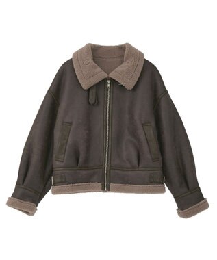 earth music&ecology フェイクムートンジャケット Brown