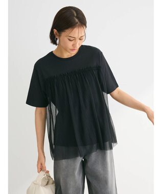 Green Parks プリーツチュールドッキングプルオーバー Black