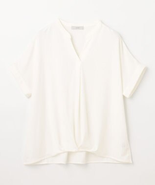 ANY ストレッチピケカシュクールカットソー ホワイト