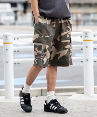 WEGO 【ウエストゴム】イージーバギーカーゴショーツ 柄2