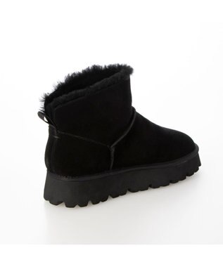 MODE ET JACOMO <carino>本革ムートンショートブーツ ブラック