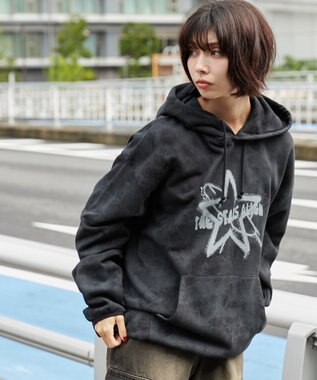 WEGO 【ユニセックス着用ITEM】スノーダイグラフィックビッグパーカー ブラック