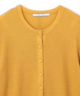 BEIGE， 【洗える・GISELe 10月号掲載】FORD / ウール配色メローヘンリーネックカットソー Mustard