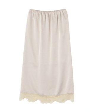 earth music&ecology サテンレーススカート Ecru