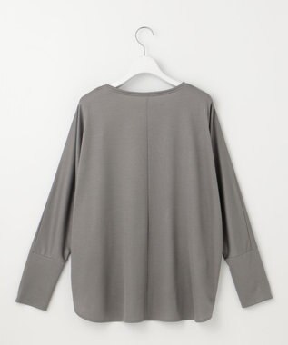 自由区 【洗える】ブラウスライクジャージー カットソー ライトスチール