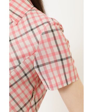 DAKS ウールボイル フィット＆フレア チェック ワンピース ピンクチェック