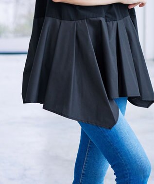 Tiaclasse 【洗える】イレギュラーヘムチュニックブラウス ブラック×ブラック