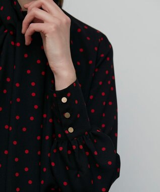 BEIGE， VIGNON / ドットブラウス Navy×Red