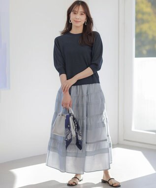 組曲 クラウドローン スカート ブルーグレー系