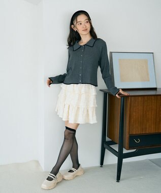 earth music&ecology 【2WAY】フリフリミニスカート Ivory