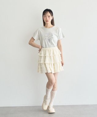 earth music&ecology 【2WAY】フリフリミニスカート Ivory