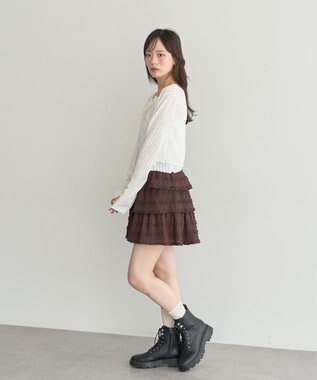 earth music&ecology 【2WAY】フリフリミニスカート Brown