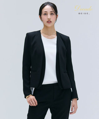 BEIGE, 【洗える・VERY NaVY 11月号掲載】CINDY / ダブルカラージャケット Black x Black