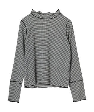 Green Parks 表面感ハイネックプルオーバー Gingham Check