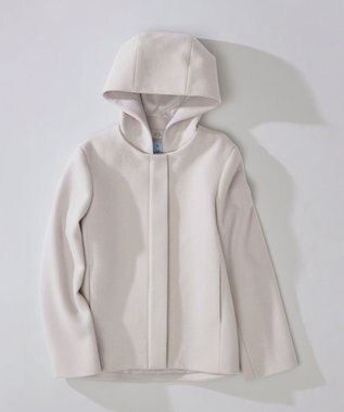 組曲 S 2WAYショートビーバー フーテッドコート ライトグレー系