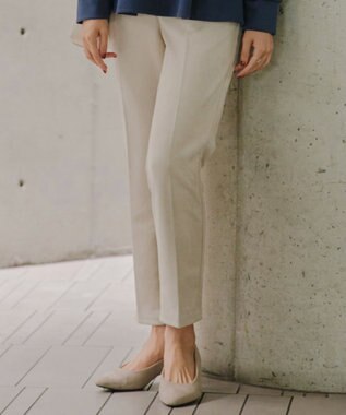 Tiaclasse 【洗える】スエードポンチテーパードパンツ アイボリー