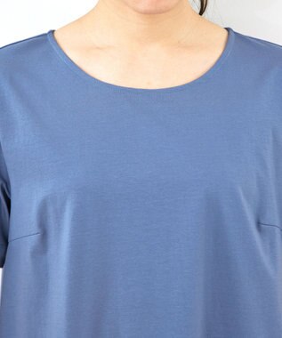 Tiaclasse 【洗える】イレギュラーヘムチュニックブラウス ブルー×ブルー