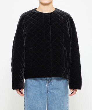 uncrave ベロア キルティング ブルゾン（uncrave WHITE） ブラック