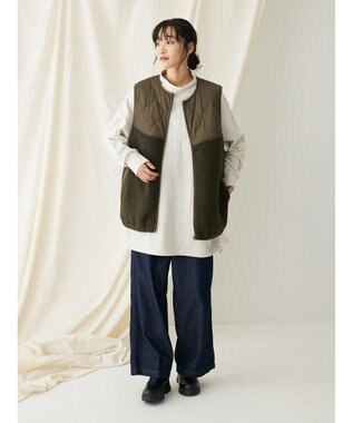 CRAFT STANDARD BOUTIQUE キルティングボア切替ベスト Khaki