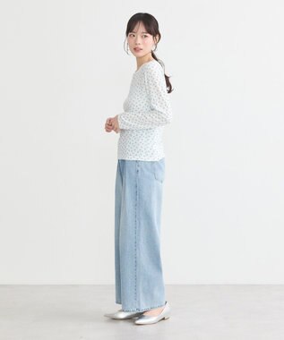 earth music&ecology アイレットジャカードタイトプルオーバー Blue