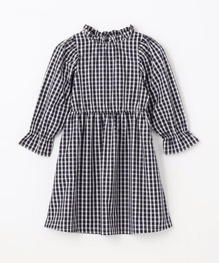 ANY KIDS ニットベスト × ワンピース セット ネイビー×ギンガム