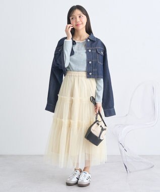 earth music&ecology アイレットジャカードタイトプルオーバー Gray