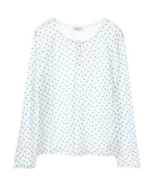 earth music&ecology アイレットジャカードタイトプルオーバー Blue