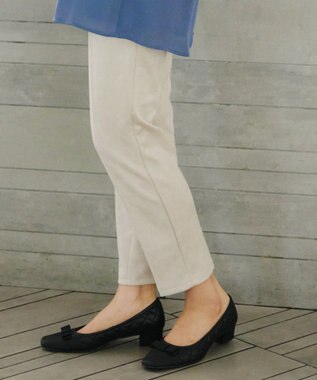 Tiaclasse 【洗える】スエードポンチテーパードパンツ アイボリー