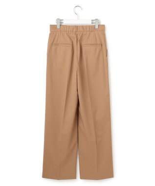 ICB 【洗える】T/Wブロード ワイドストレートパンツ キャメル系