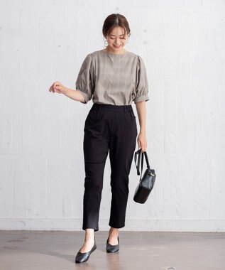 ANY 【ウエストゴム/ストレッチ/UVカット】大人の7daysデイリー パンツ ブラック