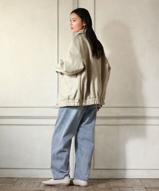 Green Parks ・ＥＬＥＮＣＡＲＥ　ＤＵＥ　合皮ステンカラーブルゾ Ivory