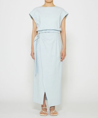 uncrave 【手洗い可】コットンリネンツイル スカート（uncrave WHITE） サックス