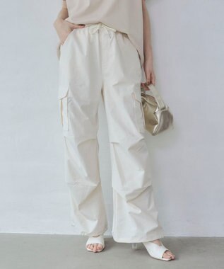 WEGO 【ウエストゴム】イージーパラシュートカーゴパンツ オフホワイト