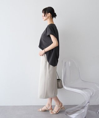 YECCA VECCA 【マシンウォッシャブル】サラサラスキッパーブラウス Charcoal Gray