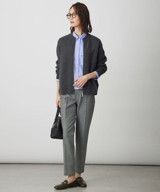 J.PRESS LADIES L CAT ジップアップ ブルゾン ニット グレー系