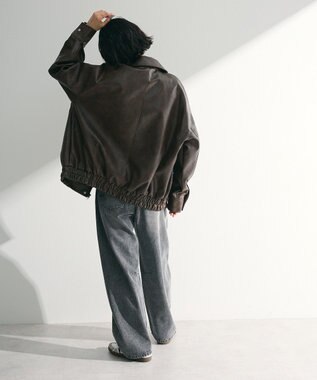 Green Parks ・ＥＬＥＮＣＡＲＥ　ＤＵＥ　合皮ステンカラーブルゾ Brown