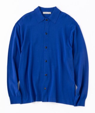 UNFILO MENS 【男女兼用】スタイリッシュ ニットシャツ オリエンタル ブルー