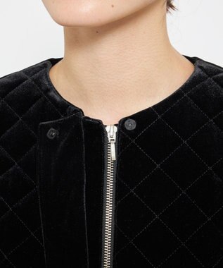 uncrave ベロア キルティング ブルゾン（uncrave WHITE） ブラック